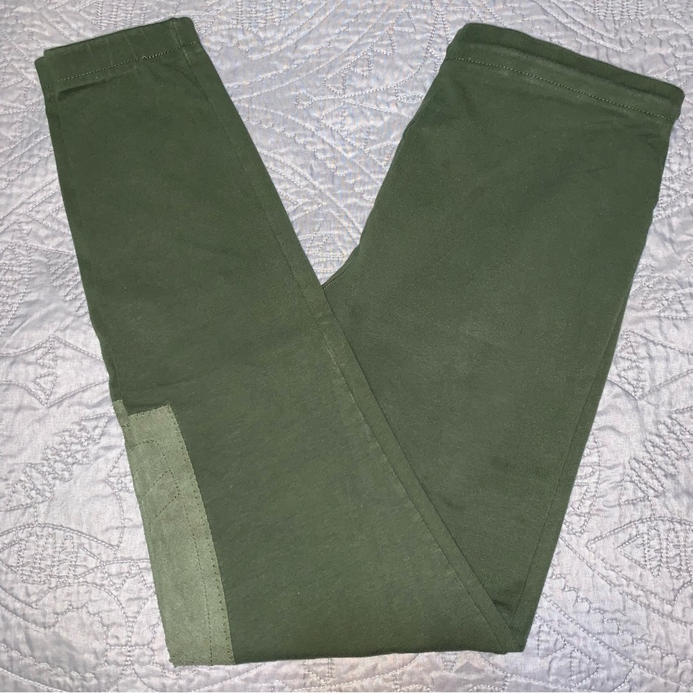 Green Dressage Leggings Pants Equestrian Horseback Riding Trousers Breeches